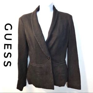 Guess Vintage 90s Women's Resort Boyfriend Blazer Black Cotton Size Small